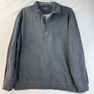 Croft & Barrow Sweatshirt Mens Large Gray Fleece 1/4 Zip Pullover
